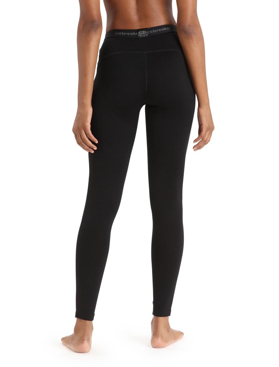 Black Women's Icebreaker Merino 260 Tech Thermal Leggings | USA 1553VRWD